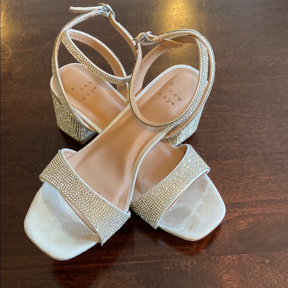 A New Day Women's Glittering Silver Sandals